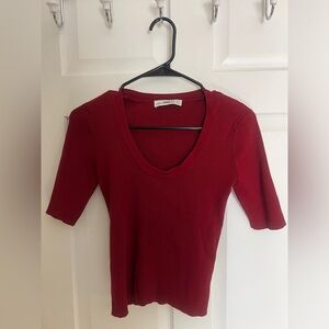 Red knitted top from Zara